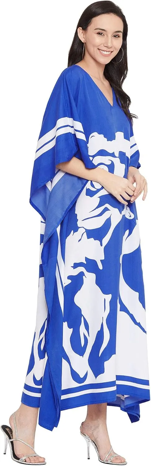 Oussum Kimono Maxi Dress Floral Long Kaftan Plus Size Caftan Gown