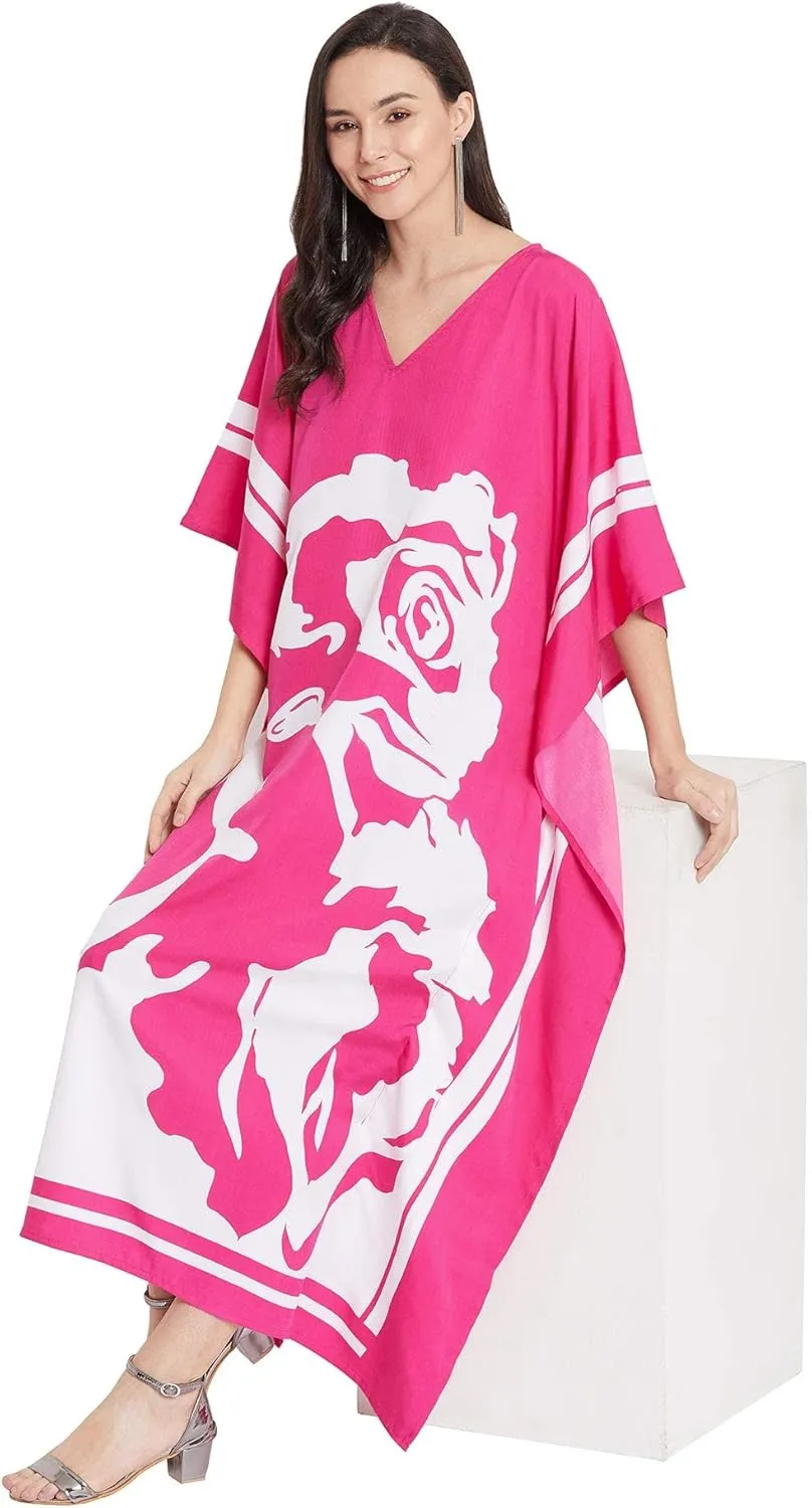 Oussum Kimono Maxi Dress Floral Long Kaftan Plus Size Caftan Gown