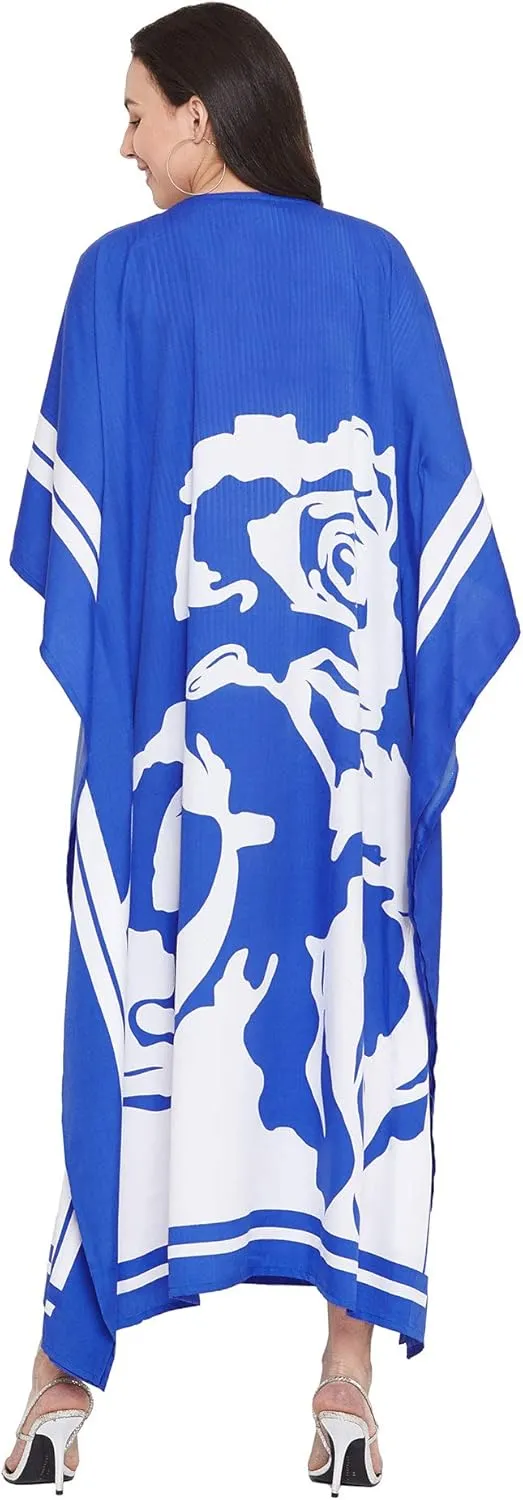 Oussum Kimono Maxi Dress Floral Long Kaftan Plus Size Caftan Gown