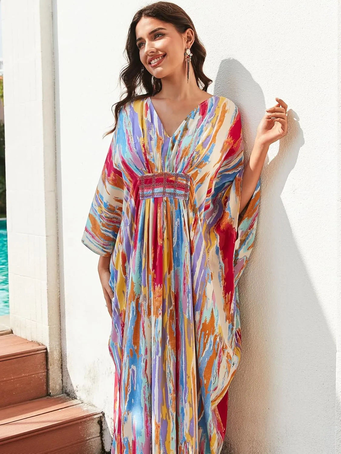 RanRui Women Beach Cover up Caftan Loungewear Swimsuit Cover Up Kaftan Dress