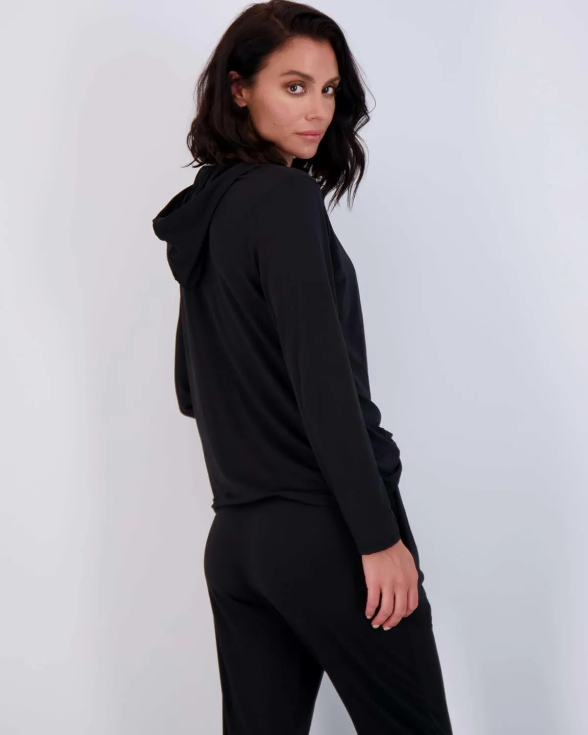 Real Essentials 2 Pack: Women's Soft Long Sleeve Sleep Set - Comfortable Lounge Pull Over Hoodie and Henley Jogger