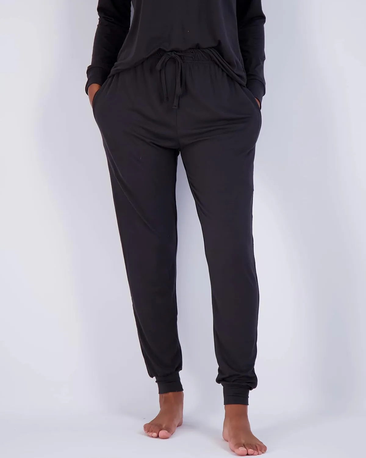 Real Essentials 2 Pack: Women's Soft Long Sleeve Sleep Set - Comfortable Lounge Pull Over Hoodie and Henley Jogger