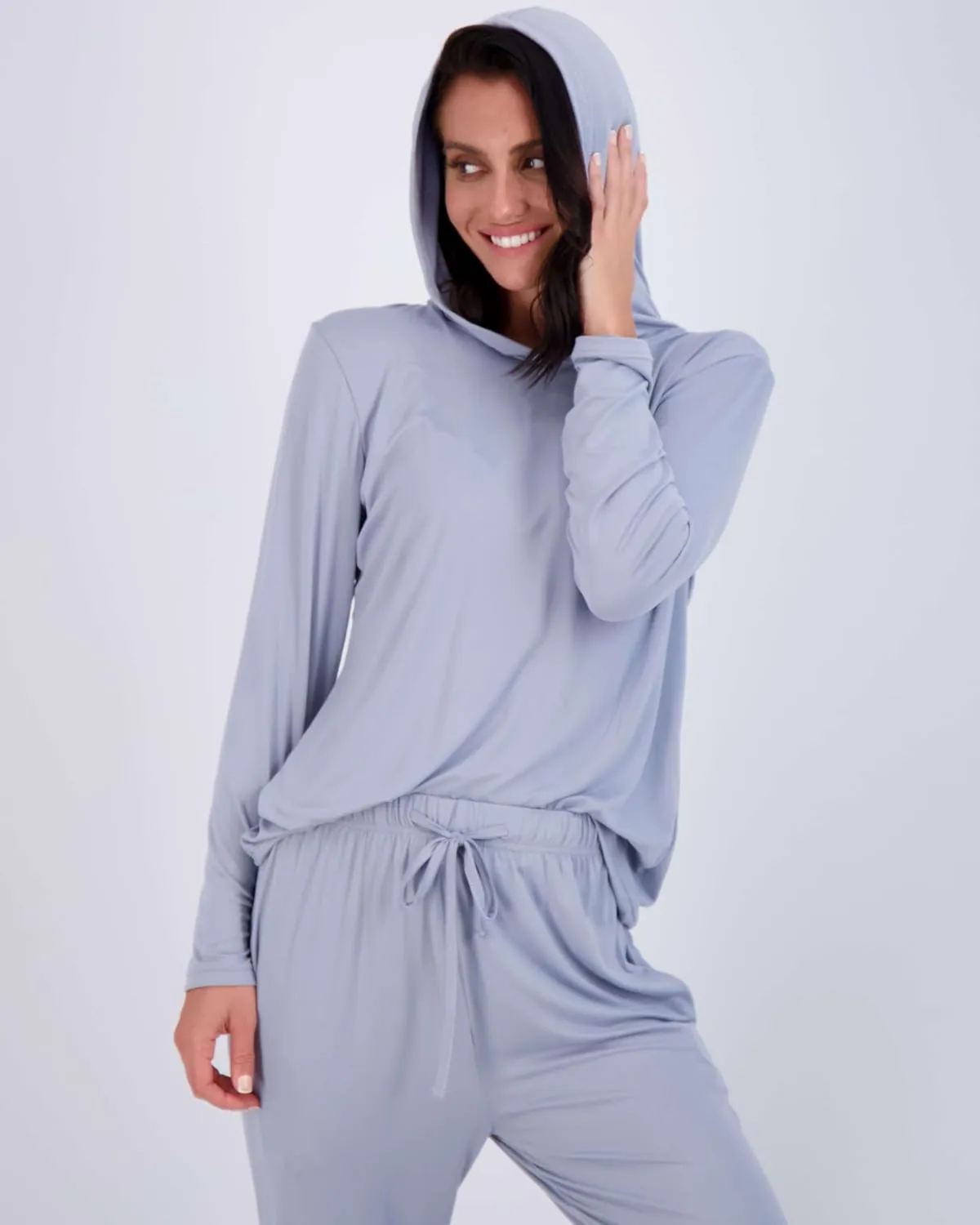 Real Essentials 2 Pack: Women's Soft Long Sleeve Sleep Set - Comfortable Lounge Pull Over Hoodie and Henley Jogger