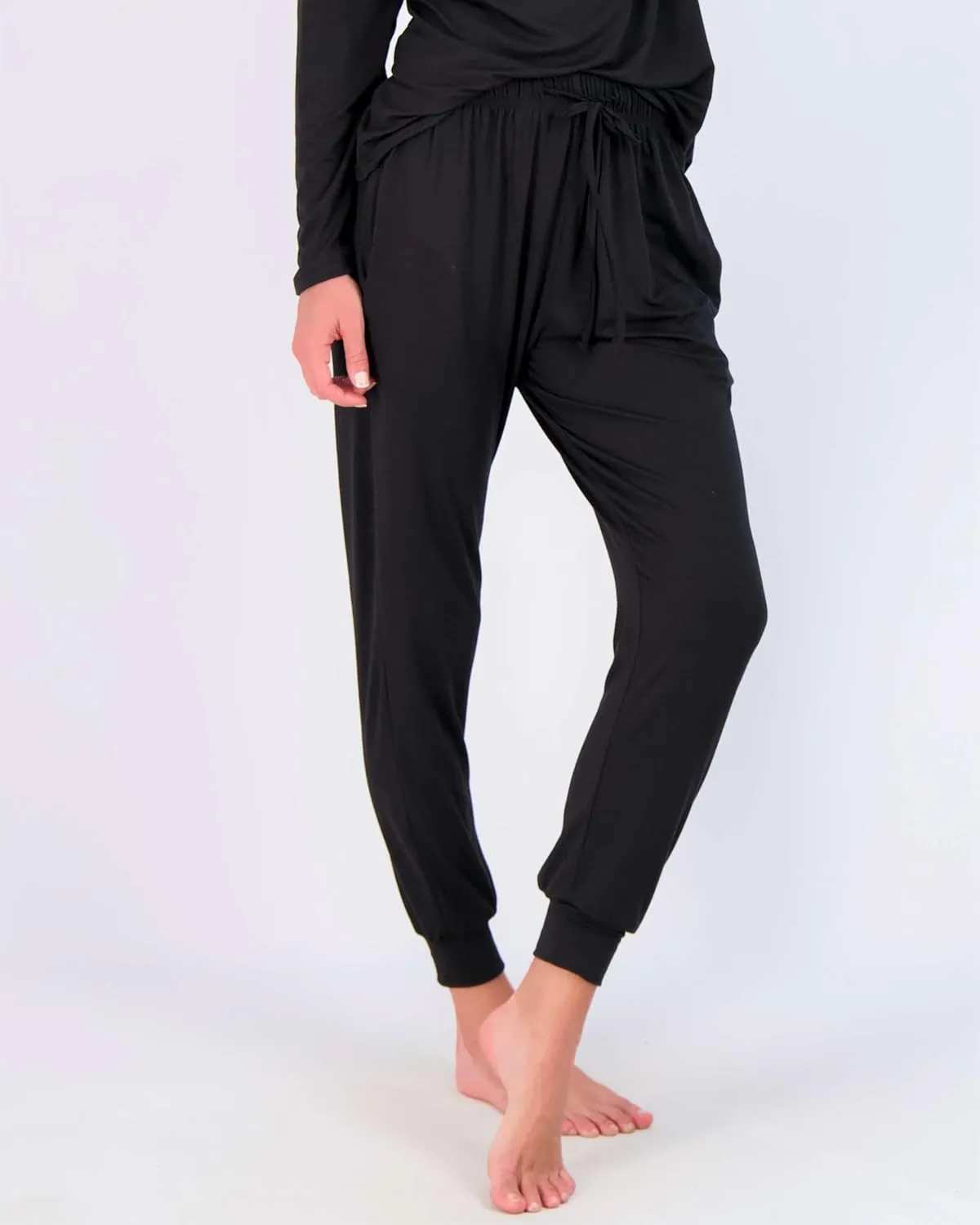 Real Essentials 2 Pack: Women's Soft Long Sleeve Sleep Set - Comfortable Lounge Pull Over Hoodie and Henley Jogger