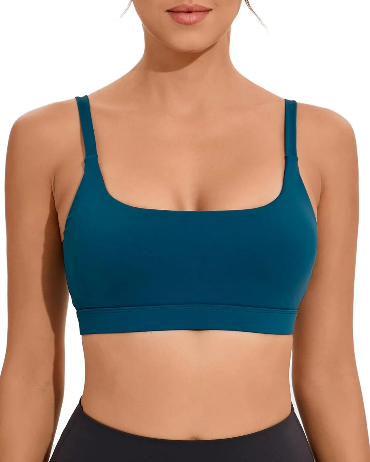 RUNNING GIRL Sports Bras for Women,Square Neck Sports Bra High Support Yoga Bra Workout Crop Top with Built in Bra