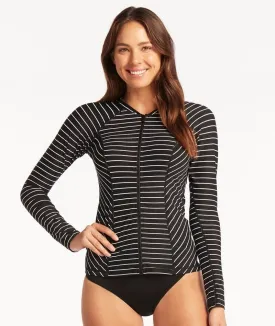 Sea Level Shoreline Long Sleeve Rash Vest - Black