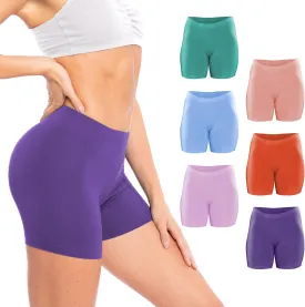 Sexy Basics Women's Cotton Stretch Boyshort Boxer Briefs | Light Weight Undershort Trunks | Multi Packs