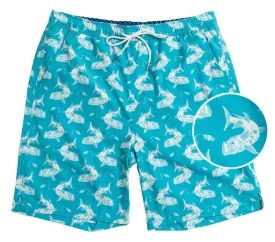 Tarpon Travels: Swim Trunks - Aquamarine