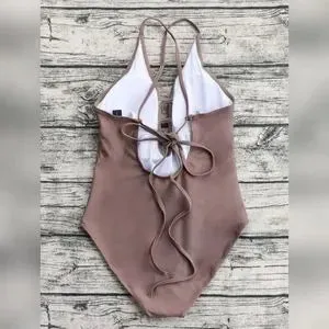 Tied Low Back One-Piece Swimsuit