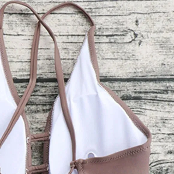 Tied Low Back One-Piece Swimsuit