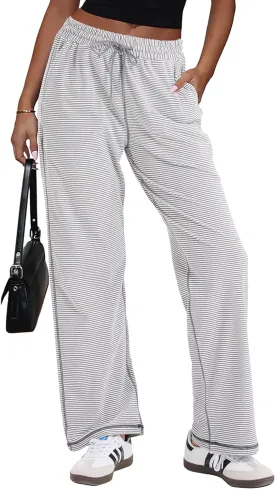 Track Pants Women Sweatpants Soft Jogging Straight Pajama Sweats Wide Leg Sweatpants Women Lounge Pants Joggers