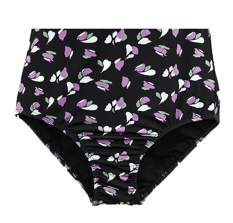 Upopby Fashion Floral Print Backless One-Piece Swimsuit