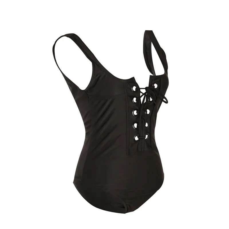 Upopby Sexy Cross Strap Backless Swimwear Hollow One-Piece Swimsuit