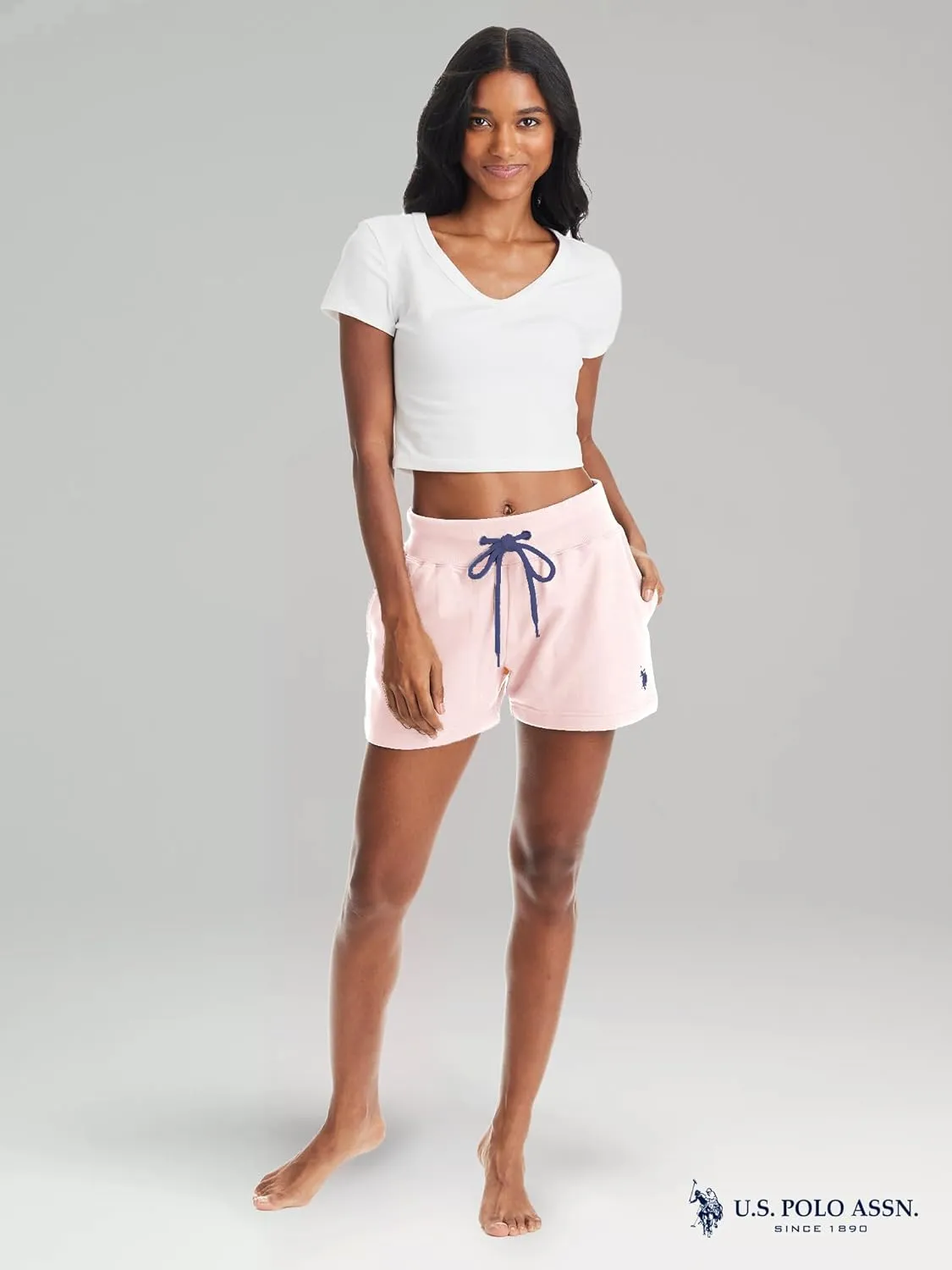 U.S. Polo Assn. Womens Sweat Shorts with Pockets - French Terry Pajama Lounge Shorts for Women
