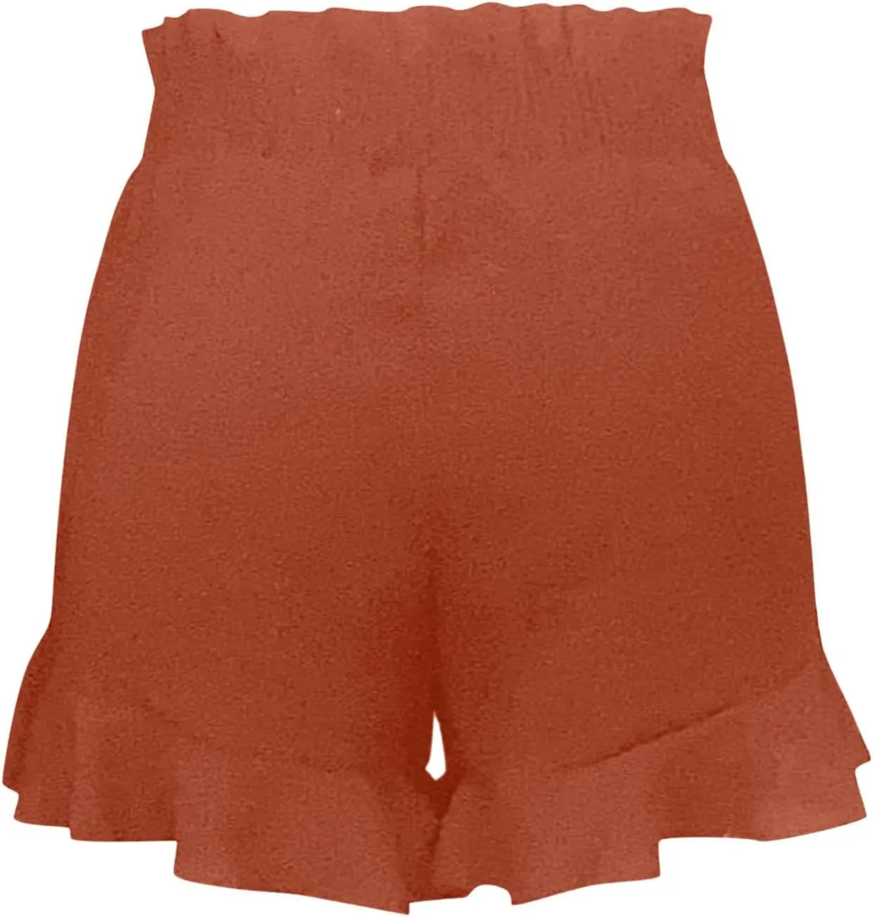 Women Fashion Ruffled Layered Pleated Tiered Shorts Flowy Linen Cotton Summer Casual Comfy Flowy Beach Culottes