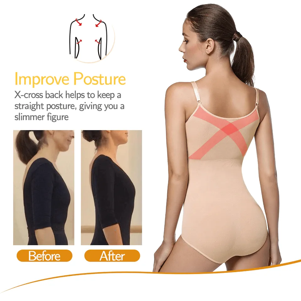Women Full Body V Neck Tummy Control Shaper Bodysuit