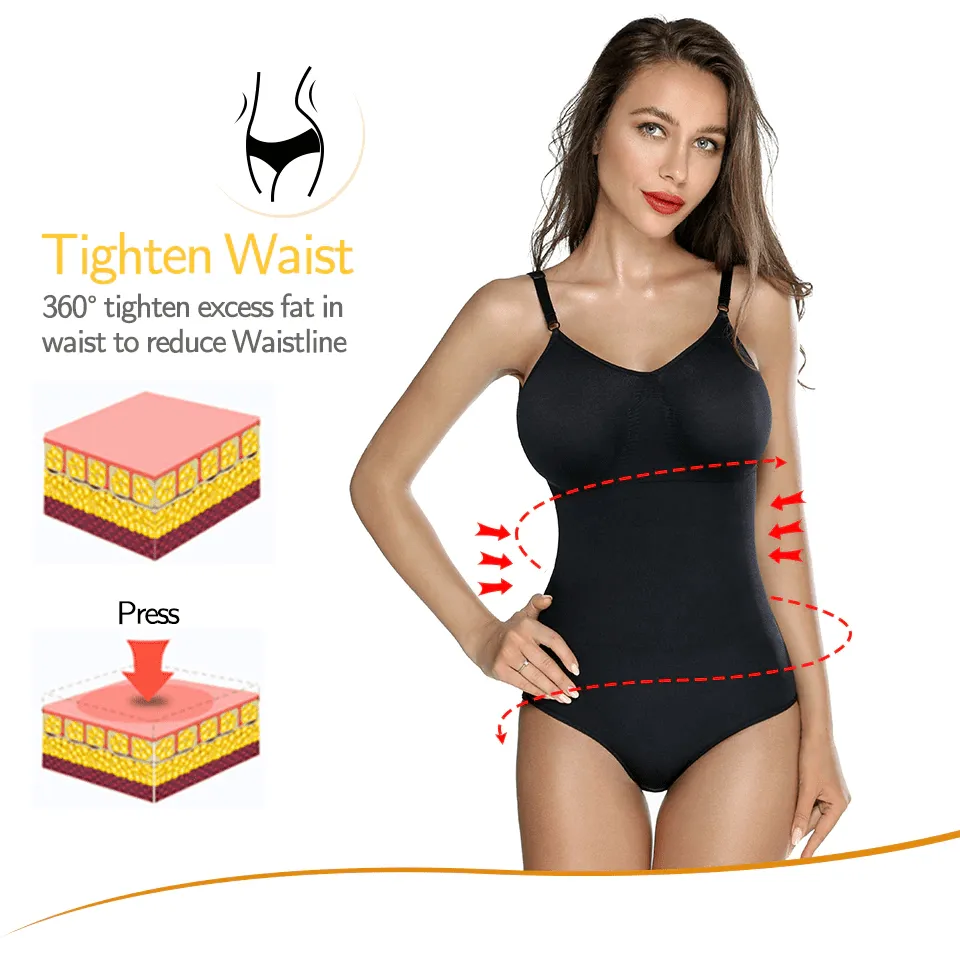 Women Full Body V Neck Tummy Control Shaper Bodysuit