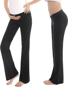 Women Maternity Pajama Pant Stretchy Comfy Wide Soft Palazzo Elastic Pregnancy Lounge Casual PJs