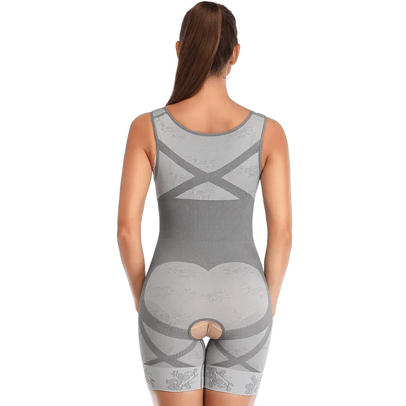 Women Open Bust Sculpting Bodysuit Short With Open Gusset