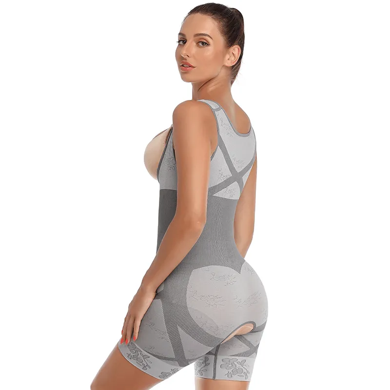 Women Open Bust Sculpting Bodysuit Short With Open Gusset