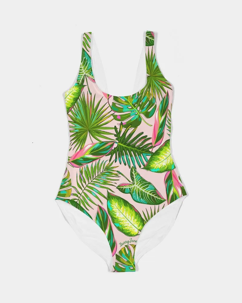 Women's One Piece Swimsuit, Tropical Jungle Print